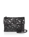 Kurt Geiger Mini Kensington Drench Leather Crossbody In Black