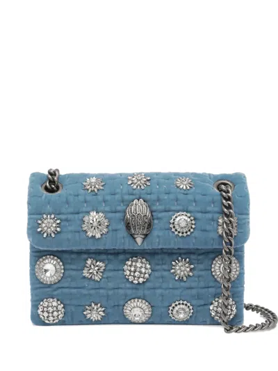 Kurt Geiger Mini Kensington Embellished Shoulder Bag In Blue