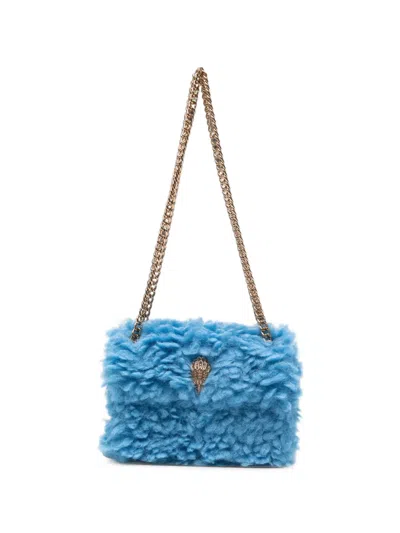 Kurt Geiger Mini Kensington Faux-shearling Shoulder Bag In Blue