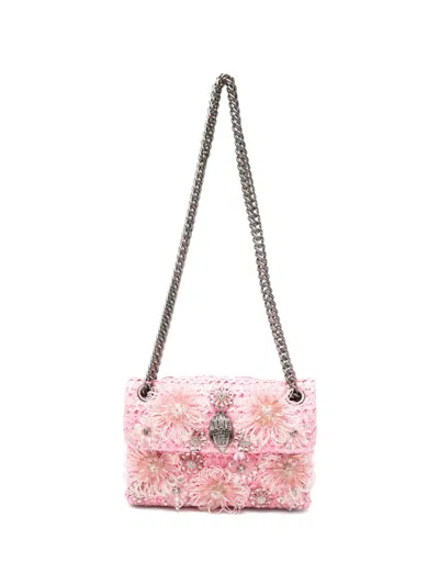 Kurt Geiger Mini Kensington Floral-appliqué Cross-body Bag In Pink