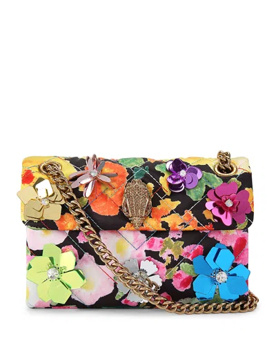 Kurt Geiger Mini Kensington Flower Crossbody In Charcoal