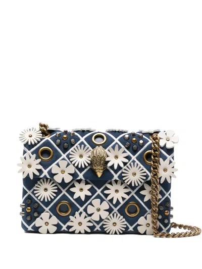 Kurt Geiger Mini Kensington Flower Shoulder Bag In Blue
