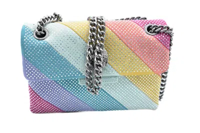 Kurt Geiger Mini Kensington Handbag With Pastel Pattern And Sparkling Studs In Blue