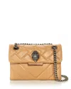 Kurt Geiger Mini Kensington Leather Crossbody In Camel