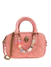 Kurt Geiger Mini Kensington London Quilted Beaded Tote Bag In Pink