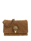 Kurt Geiger Mini Kensington Quilted Cross Body Bag In Brown