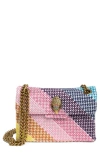 Kurt Geiger Xxl Kensington Crochet Shoulder Bag In Pink Multi