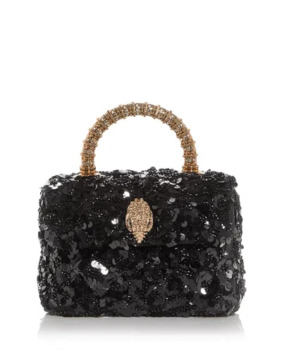 Kurt Geiger Mini Kensington Sequin Top Handle Bag In Gray