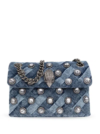 Kurt Geiger Crystals Mini Kensington Convertible Crossbody In Navy