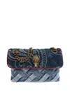 Kurt Geiger Mini Kensington Soft Paisley-print Cross Body Bag In Blue