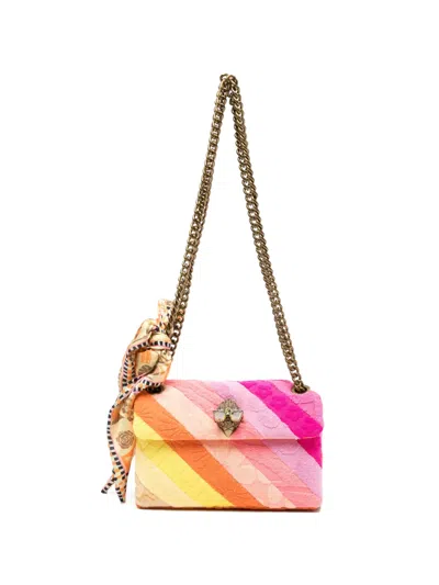 Kurt Geiger Mini Kensington Striped Chain Shoulder Bag In Pink