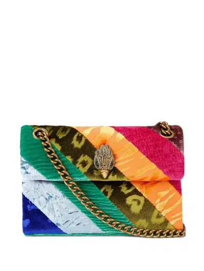Kurt Geiger Mini Kensington Striped Crystal Eagle Head Cross Body Bag In Multi