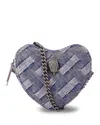Kurt Geiger London Kensington Heart Denim Crossbody Bag In Open Pink
