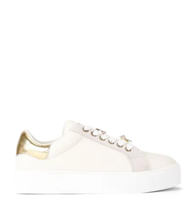 KURT GEIGER LEATHER MINI LANEY CHARM SNEAKERS