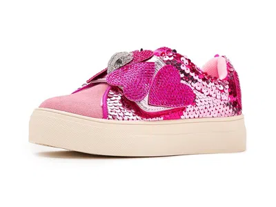 Kurt Geiger Mini Laney Heart Strap (little Kid/big Kid) Girl's Shoes Pink : 1 Little Kid M, Synthetic/textile In Multi