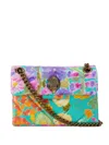 Kurt Geiger Mini Leather Kesington Satchel Bag In Grün