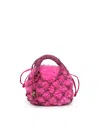 Kurt Geiger Mini Macramé Bag With Crystals In Pink
