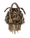 Kurt Geiger Mini Macrame Crystal-embellishment Tote Bag In Brown