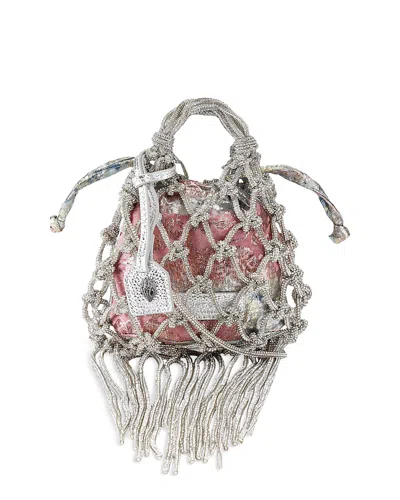 Kurt Geiger Mini Macrame Crystal Bag In Gray