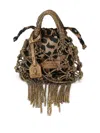 Kurt Geiger Mini Macrame Crystal-embellishment Tote Bag In Brown