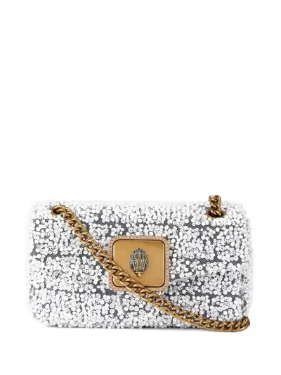 Kurt Geiger Mini Pilinco Beaded Eagle Shoulder Bag In White