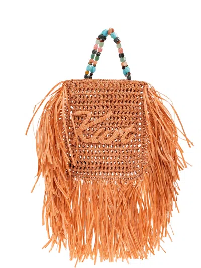 Kurt Geiger Mini Tote Fringe Bag In Brown