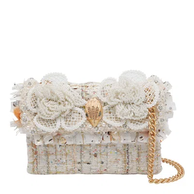 Kurt Geiger Tweed Kensington Chain Shoulder Bag In Neutral
