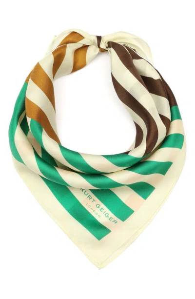 Kurt Geiger Mixed Stripe Silk Bandana In Multi