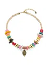 Kurt Geiger Multi Bead Eagle Necklace In Multi