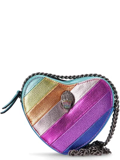 Kurt Geiger Rainbow Shop Mini Kensington Heart Crossbody Bag In Blue