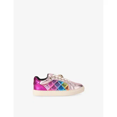 Kurt Geiger Mult/other Kids' Mini Lane Charm Leather Trainers Eur 33 / 1 Uk In Multi