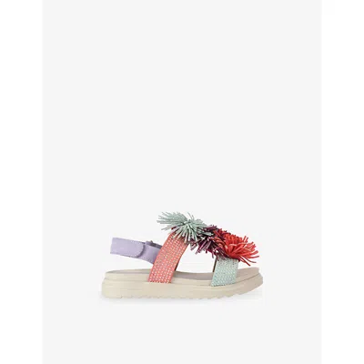 Kurt Geiger Mult/other Kids' Mini Orson Crystal Suede Sandals Eur 28 / 10 Uk In Multi