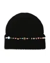 Kurt Geiger Novelty Beaded Beanie In Black