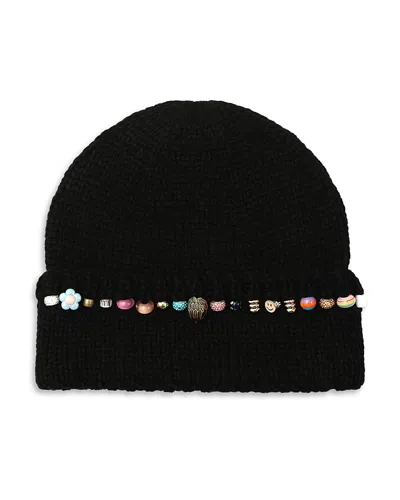 Kurt Geiger Novelty Beaded Beanie In Black