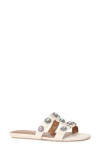 Kurt Geiger London Octavia Embellished Slide Sandal In Open White