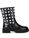 Kurt Geiger Octavia Stud Ankle Boots In Black