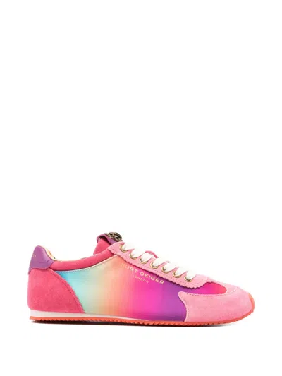 Kurt Geiger Ombre-effect Suede-panel Sneakers In Multi