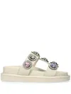 Kurt Geiger London Orson Crystal Slide Sandal In White