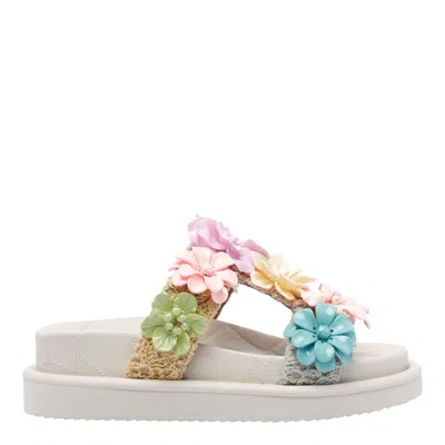 Kurt Geiger Orson Flower Slide Sandals In Muticolor