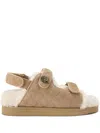 Kurt Geiger London Orson Genuine Shearling Slingback Sandal In Neutrals