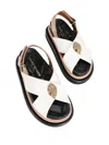 Kurt Geiger London Womens Bone Orson Cross-strap Flat Leather Sandals