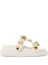 Kurt Geiger Leather Croc-embossed Orson Sandals In Multi