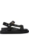 Kurt Geiger Quilted Orson Sandals In Black