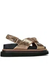 Kurt Geiger Orson Cross Strap Sandal In Metallic