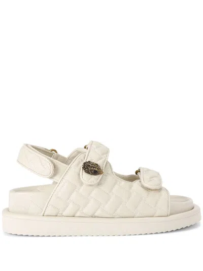 Kurt Geiger London Womens Bone Orson Eagle-embellished Faux-leather Flat Sandals