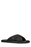 Kurt Geiger Owen Raffia Slide Sandal In Black
