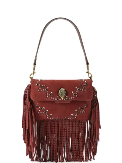 Kurt Geiger Oxford Fringe Shoulder Bag In Burgundy