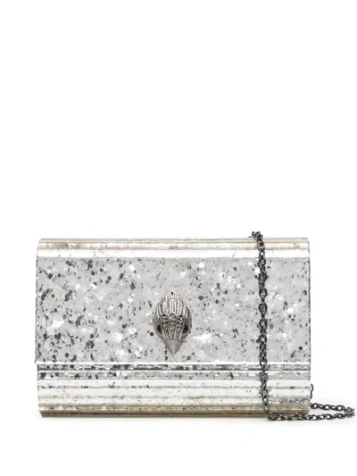 Kurt Geiger Embellished Chain Shoulder Bag In Silver
