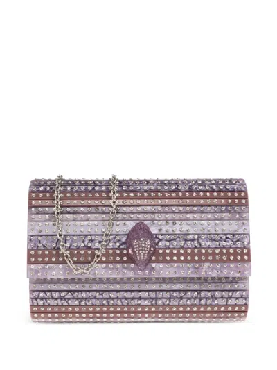 Kurt Geiger Party Eagle Crystal-embellished Clutch Bag In Purple