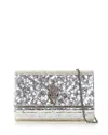 Kurt Geiger London Party Eagle Silver Clutch Bag In Silver